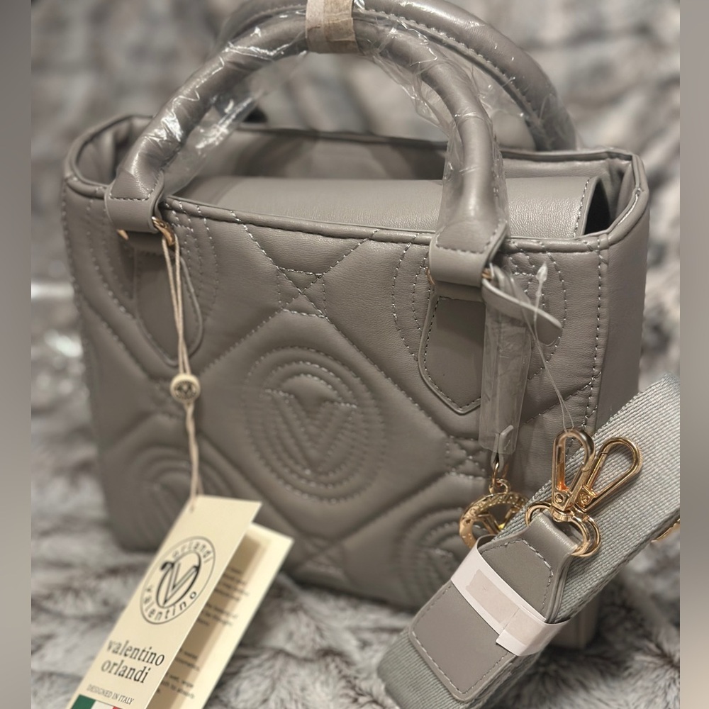 Valentino Orlandi NWT Light Grey Quilted handbag